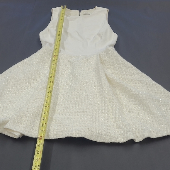 Alice & Olivia CreamElegant Tweed Dress Size XS/S - Picture 5 of 10